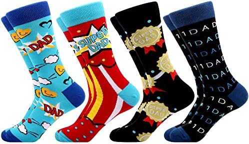 WeciBor Men's Colorful Funny Novelty Casual Combed Cotton Crew Socks Father's Day Gift