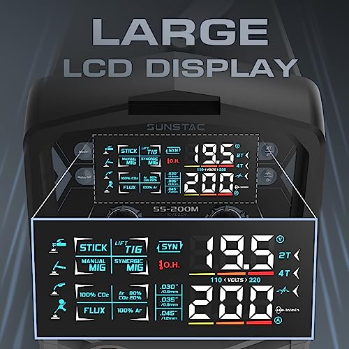 Sunstac SS-200M Mig Welder 5 In 1 200A 110V/220V Dual Voltage Multifunctional Aluminum Welding Machine thumb #1