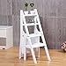 Biała Ladder Krzesło Kombinowane Składane Drewniane Krok Biblioteka Wielofunkcyjna Kroki Szelki Półki Półki Portable Schody Detpladder