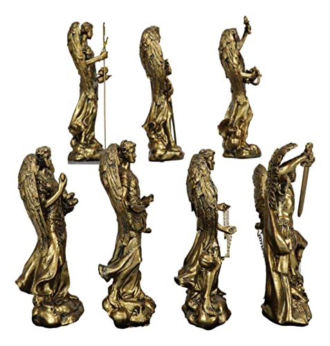 Set de siete arcángeles figuras de resina 4.75 pulgadas miniatura 4