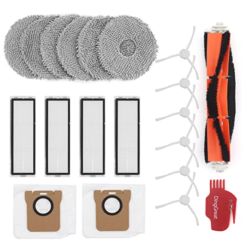 DingGreat 20 teilig Ersatzteile für Dreame S10 S10 Pro Saugroboter - 1 Rollenbürste, 4 Filter, 6 Wischtücher, 6 Seitenbürsten, 2 Staubbeutel, 1 Reinigungsbürste Cover