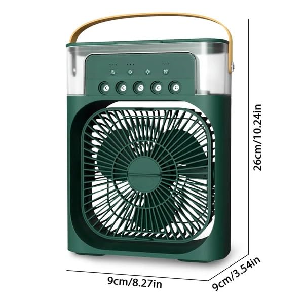 Image of Mabron Portable Mini Air Cooler | Personal Air Conditioner Fan | 7 Color LED Light, 3 Speed, 1 /2 /3H Timer | USB Air Cooler for Home Office Desk | Multicolor