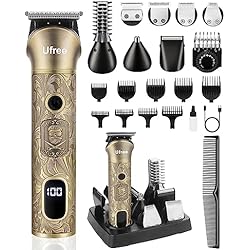 Ufree Beard Trimmer for Men, Electric Razor Shaver, Cordless Hair Clipper Shaving Kit for Mustache Body Nose Ear Hair Facial, Adjustable Beard Grooming Kit Father Birthday Gifts for Men Husband Dad