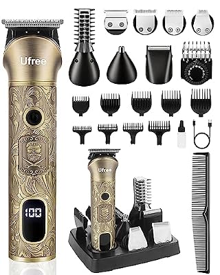 Ufree Beard Trimmer for Men, Electric Razor Shaver, Cordless Hair Clipper Shaving Kit for Mustache Body Nose Ear Hair Facial, Adjustable Beard Grooming Kit Father Birthday Gifts for Men Husband Dad