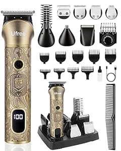 Ufree Beard Trimmer for Men, Electric Razor Shaver, Cordless Hair Clipper Shaving Kit for Mustach...