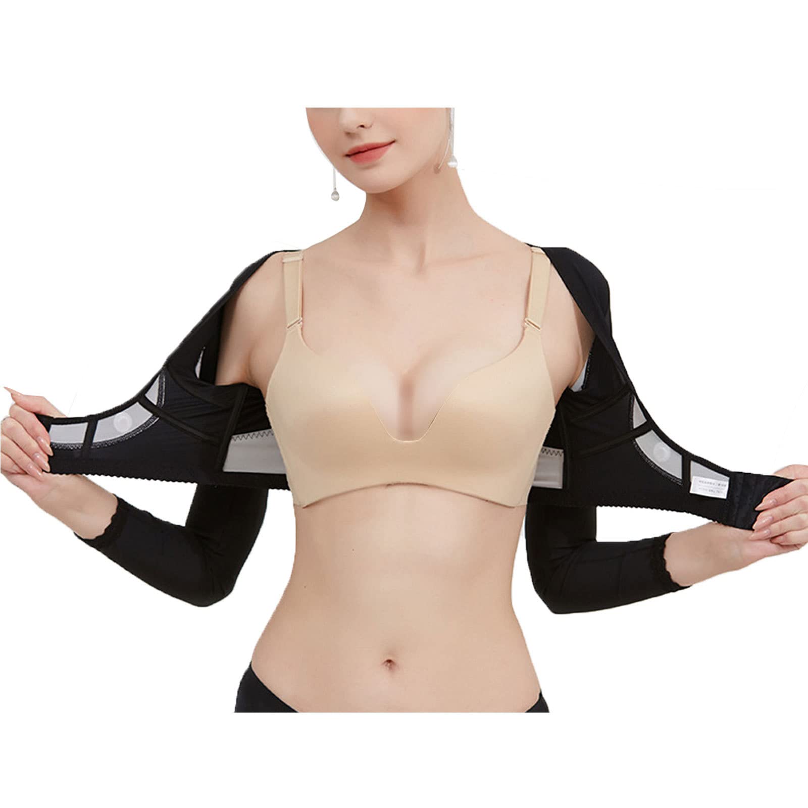 Correcteur de posture femme gaine amincissante et corset de maintien dos réglable taille M
