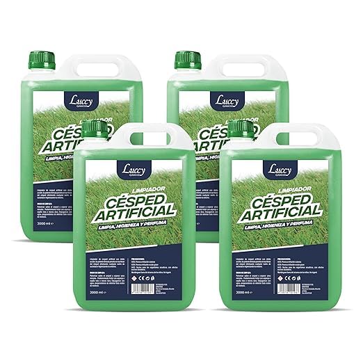 LUCCY Higienizador Césped Artificial 4 x 2 Litros | Limpiador para Césped Artificial, Higienizador Concentrado Triple Acción, Eliminador de Olores