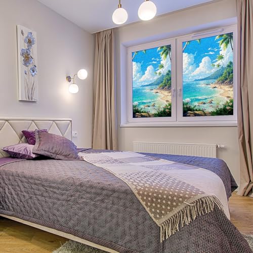 Vinilo Decorativo para Ventana Tropical Beach 35.4 x 78.7 pulgadas miniatura 6