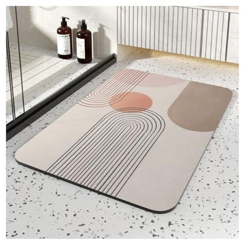 Genérico Alfombra Diatomita Baño Antideslizante Secado Rápido Absorbente - Alfombrilla Piedra Diatomita 60x40 cm, Antibacterial Sin Olores Material Duradero Ideal para Baño Inodoro Lavabo (A)