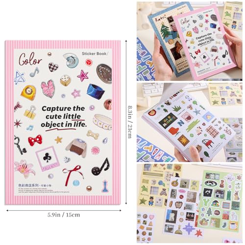 Image of Girl's Korean Sticker Book, Food and Daily Life Theme - 1300+ Cute Dream Style Foodie Stickers, for DIY Scrapbooking Journaling Handbook Decoration Cute