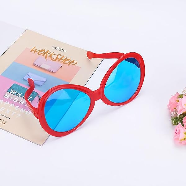 YOVECATHOU 6pcs Giant Big Eyeglasses Large Huge Novelty Funny Sunglasses Eyewear Party Supplies For Adults Festival Holiday Party Favors Photo Booth Props by YOVECATHOU - Used condition - Image 6