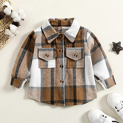 Toddler Boys Long Sleeve Plaid Printed T Shirt Gentleman Tops Clothes With Pocket Toddler Coat 5t Boy2