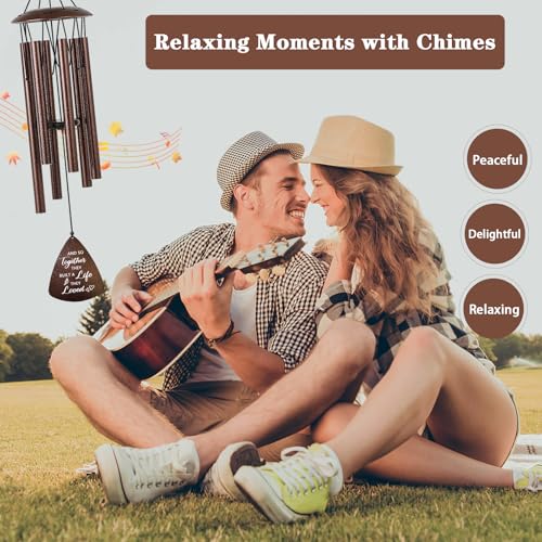 Image of Wedding Gifts for Couples, 32 inch Bronze Wind Chimes Gift for Wedding Engagement Newly Wed, Bridal Shower Gift for Bride, Mr and Mrs Gifts