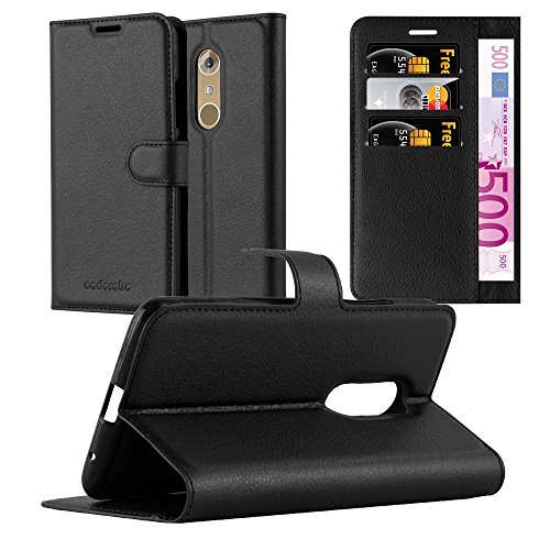 Cadorabo Funda Libro para ZTE Axon 7 en Negro Fantasma - Cubierta Proteccíon con Cierre Magnético, Tarjetero y Función de Suporte - Etui Case Cover Carcasa