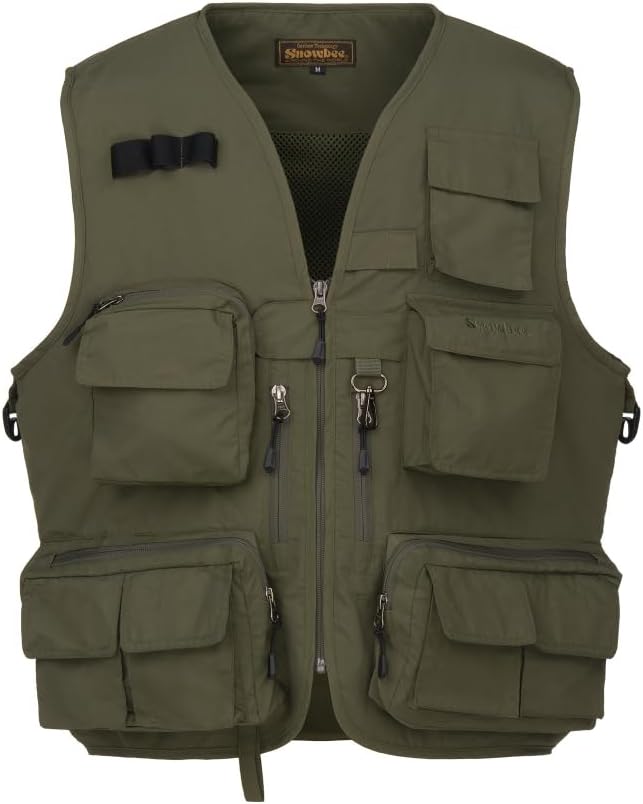 SNOWBEE All-Seasons Fly Vest – Rip-Proof Polyester Fishing Vest with Waterproof PU Lining, Mesh Back & Multiple Pockets