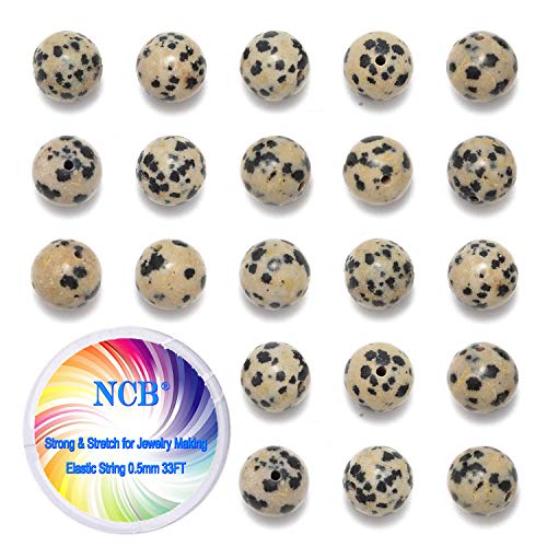 NCB 100PCS 8mm Natural Dalmation Spot...