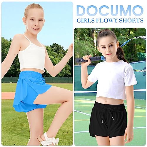 Girls Flowy Shorts Butterfly Shorts for Kids with Pocket 2-in-1 Athletic Shorts Running Shorts for Girls4