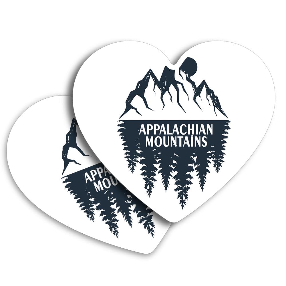 2 x Vinyl Stickers 7.5 cm - Heart Shape Appalachian Mountains Range Forest Art Print Decal Laptop Tablet Luggage Car Wall Fridge Door Sticker #60997