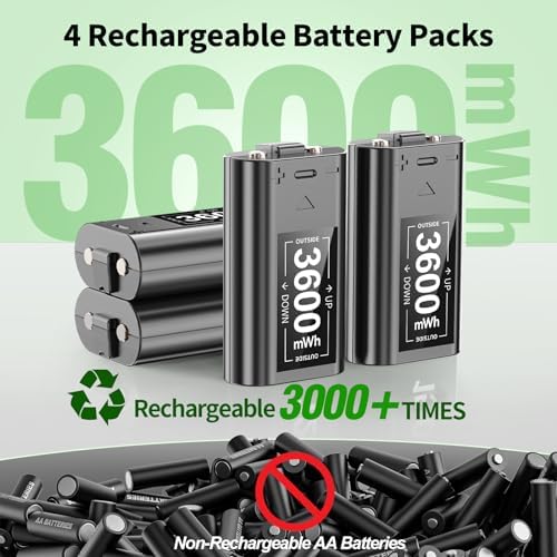 Baterie OIVO do Xbox One/Xbox Series X|S, 4 x 1500mAh Baterie kontrolera Xbox One, akumulator do Xbox Series z stacją ładowarki do Xbox One/One S/One X/One Elite