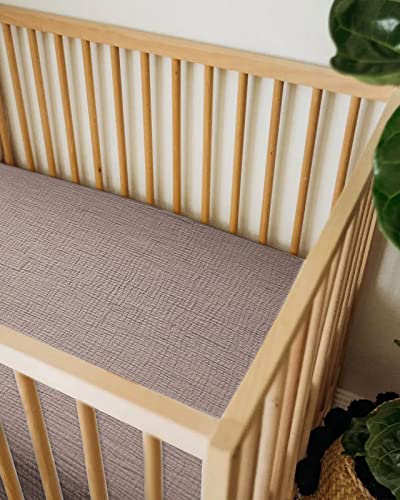 Image of Bassinet Sheet for Baby Boy and Girl, Fitted Sheets for Rectangle, Oval, Hourglass Bassinet Mattress, Muslin Moses Basket Sheets with Neutral Style (Vintage Taupe)