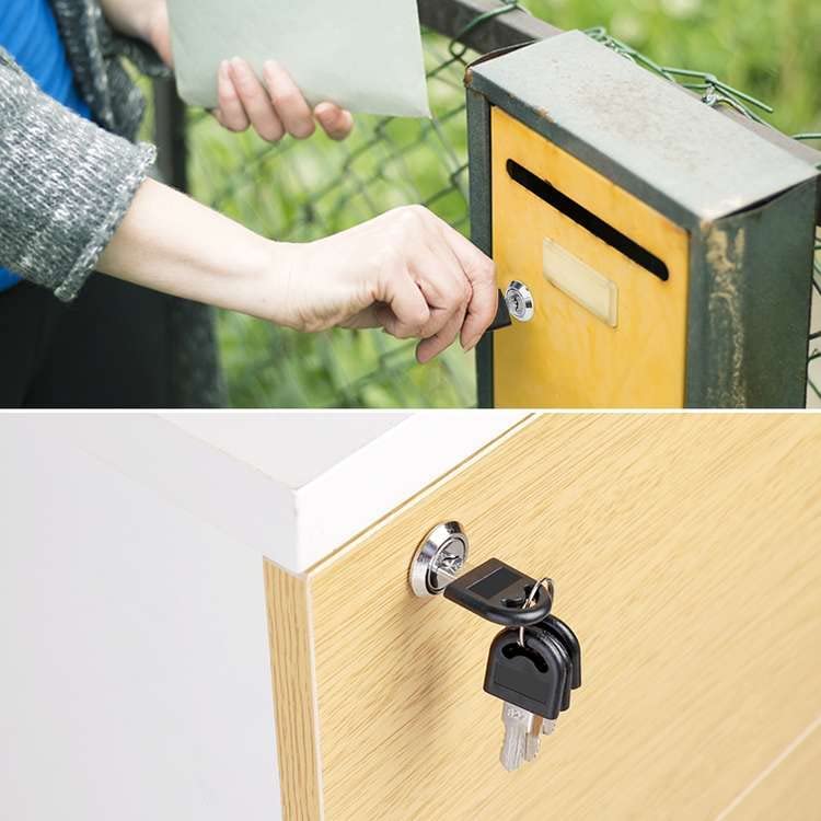 Serratura Per Cassetta Lettere E Armadi - Con 4 Chiavi E 4 Piastre, Universale - Foto 5