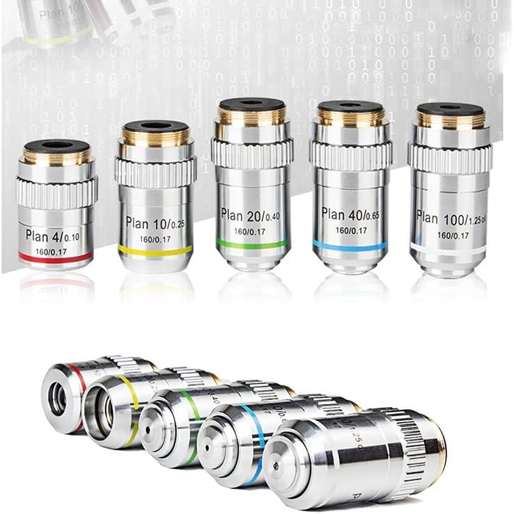顕微鏡 4倍10倍20&times;40倍100倍顕微鏡計画無彩色対物レンズ20.2 rms.スレッド(20X)
