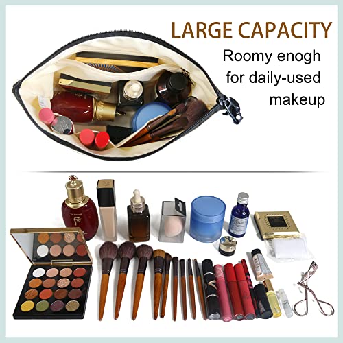 BeeGreen Makeup Case with Liner and Inner Zipper Pocket and 11.8" x 7" x 3.9" Unique Birthday Gifts for Women 12oz Canvas Travel Bag with Ribbon Makeup Bag for Best Friend Mother Gift Ideas - Image 4