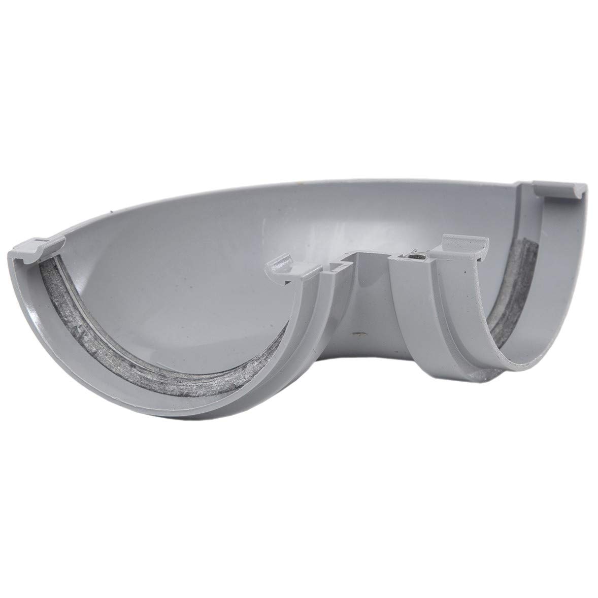 Polypipe Grey Gutter 90 Degree Angle Bend Half Round For Shed, Conservatory, Porch Etc Mini Guttering 75Mm