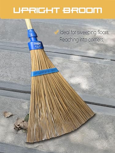 Image of HATAKI Garden Broom, Natural Coconut Stick Outdoor Broom with 4 ft Telescopic Length Adjustable Metal Handle, Leaf and Debri Removal Tool I for Lawn, Yard and Garden Cleaning
