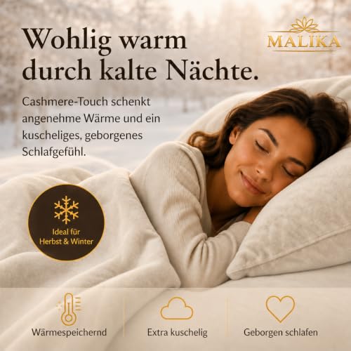 MALIKA Winter Plüsch Bettwäsche Nicky-Teddy Cashmere Coral Fleece 135x200 155x220 200, Größe:200 x 200 cm, Designe:Creme – Ansicht 5