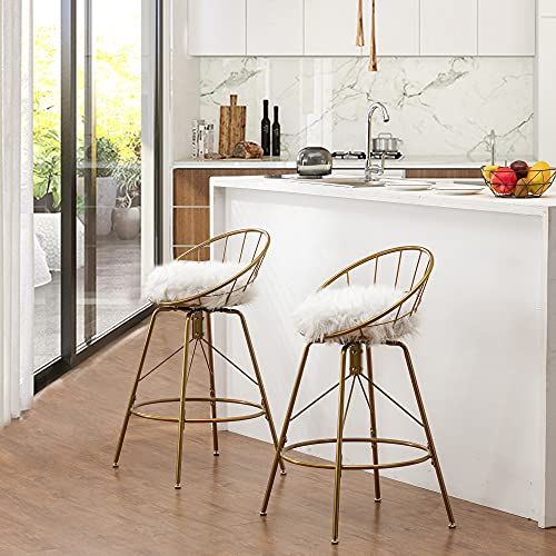 Awonde-26-Swivel-Bar-Stools-with-Backs-Set-of-2-White-Fur-Upholstered-Counter-Height-Stools-Gold-Bar-Chairs-with-Metal-Legs