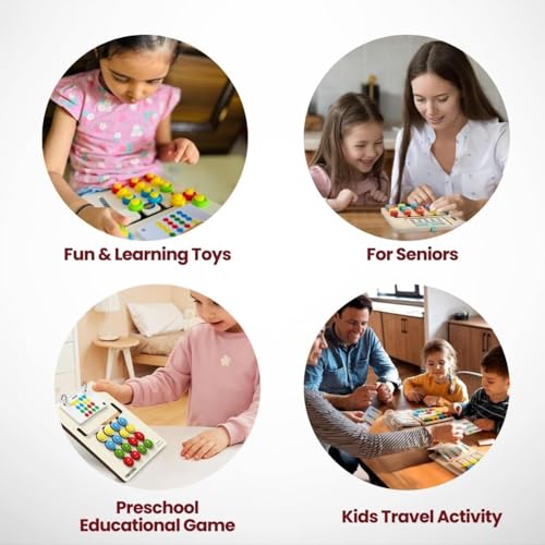 Image of Mashes Kids Montessori Slide Puzzle I Color & Pattern Matching Learning Toys for Kids 4-8 Years I Birthday Gift for Boys & Girls I Educational Activity I Travel Friendly I Wooden Puzzle