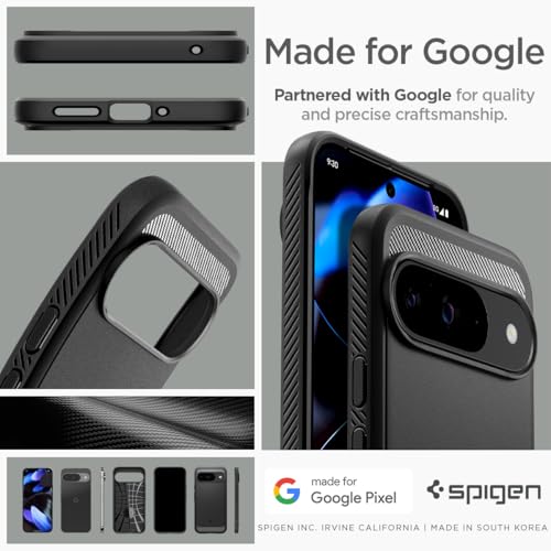 Spigen Rugged Armor Designed for Pixel 9 Case/Pixel 9 Pro Case (2024) [Hard Shell] [Military-Grade Protection] - Matte Black - image 8