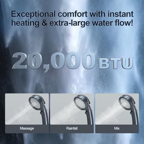 Jocoevol Calentador de Agua Portátil, Calentador de Agua a Propano con Bomba de Ducha, 20000 BTU, Batería Recargable 4000mAh para Camping y Actividades al Aire Libre miniatura 6