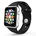 MoKo Band Compatible with Apple Watch, Soft Silicone Replacement Sports Band Fit iWatch 42mm 2017 series 3/2 / 1, BLACK (Not fit 38mm Versions)