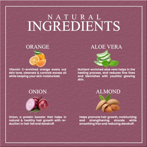Image of Khadi Organique Refreshing Bath Kit with Red Onion Hair Cleanser, Red Onion Conditioner, Rosewater Soap, Vitamin-C Face Wash, Hair Serum