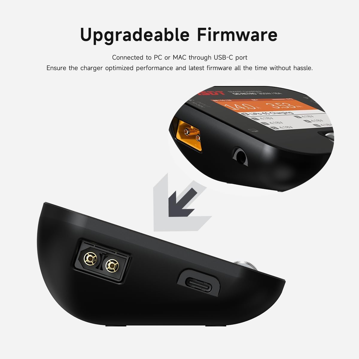 ISDT Q6 Retro Lipo Caricabatteria Scaricatore DC 350W 16A Smart RC Caricabatteria per 2 ~ 6S Litio LiHv LiIon Life NiMH Ni-Cd/Pb Lipo Caricatore Bilanciamento, con Display LCD