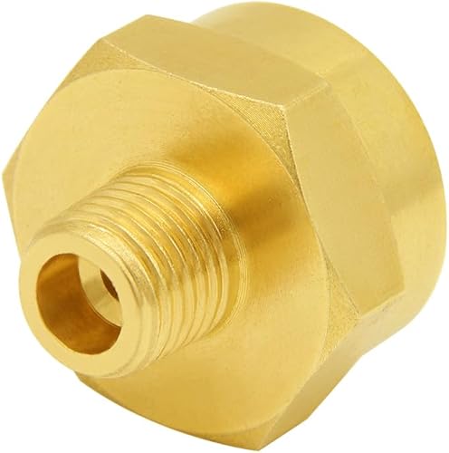 Miniatura 3 de Hooshing Adaptador de recarga de botella de gas propano de 1 libra, rosca NPT macho de 14 pulgadas x 1 "-20 hembra de cilindro desechable para