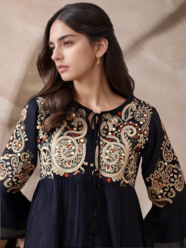 Image of Bee M Pee Designer Rayon Paisley Regular Short Kurti for Women Tunics Latest