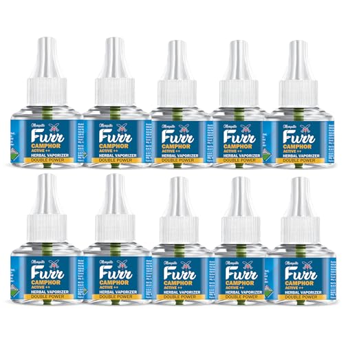 Image of Camphor Active++ Liquid Vapouriser Double Power Mosquito Repellent Vaporiser Refill No Kerosene Oil Poison Free Non- Toxic Chemical-Free (45ml,Pack 10)