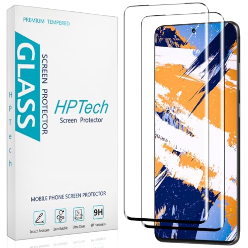HPTech 2 Pack Screen Protector for Samsung Galaxy S20 Ultra Tempered Glass Film 3D Curved Full Screen Coverage Anti Scratch Bubble Free