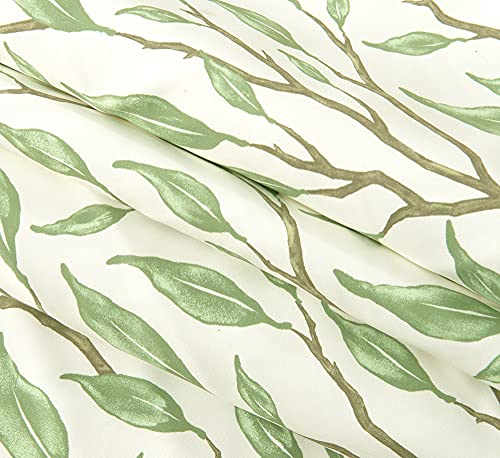 Annlaite Flower Floral Branch Leaves Thermal Insulated Window Curtain Valance Rod Pocket 52 Inch By 18 Inch (Green, 52"X18") #TOP6