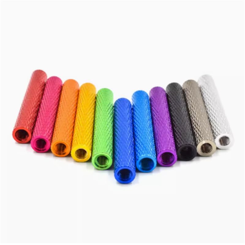 6063 Aluminum Alloy Textured Round Aluminum Column 10pcs RC UAV FPV Quadcopter Connecting Column Aluminum Tube Support Column M3 (Orange Color, M3x28mm=10pcs)