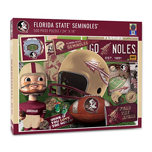 Image of YouTheFan NCAA Florida St Seminoles Retro Series Puzzle - 500 Pieces, Team Colors, Large