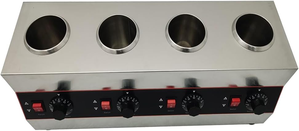 110V Cheese Sauce Warmer Jam Heat Preservation Machine 4Pot Cheese Chocolate Sauce Heater Electric Sauce Warmer