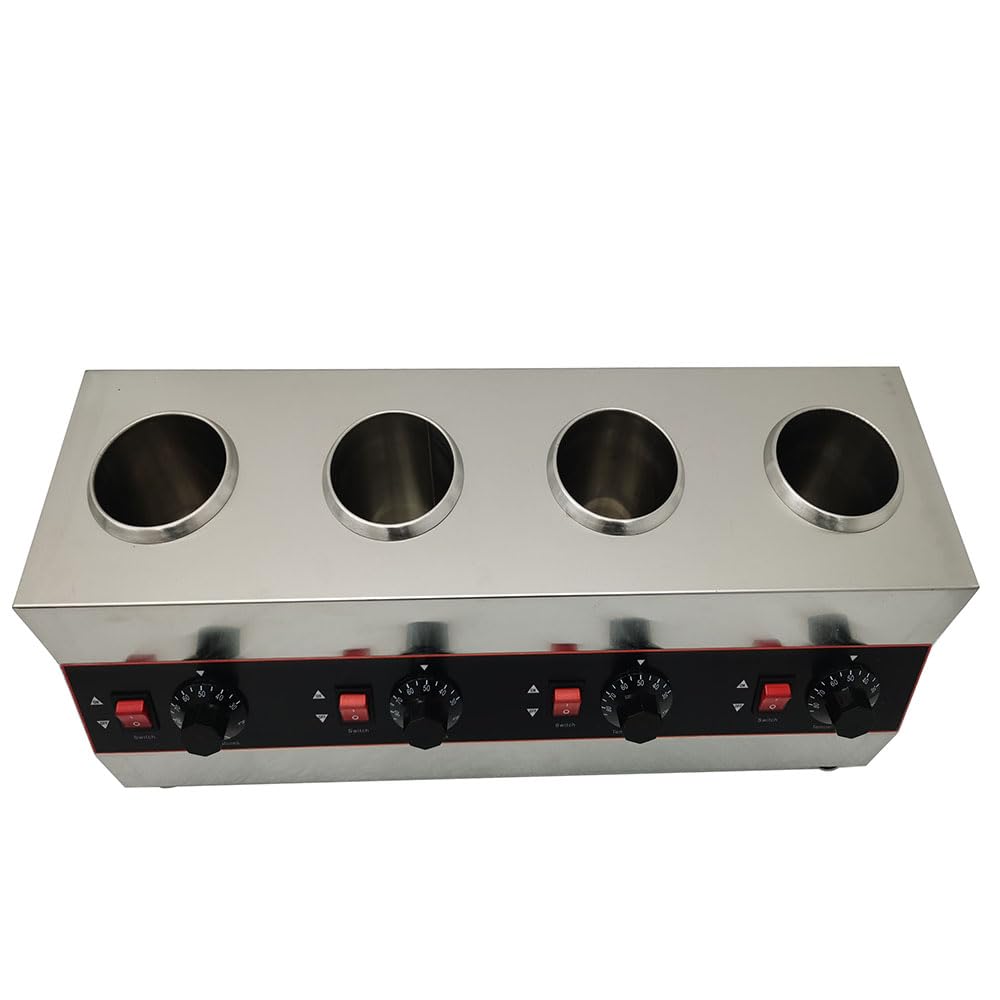 PreAsion 110V Cheese Sauce Warmer Jam Heat Preservation Machine 4Pot Cheese Chocolate Sauce Heater Electric Sauce Warmer