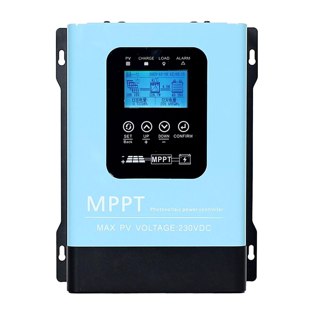 SOGTICPS 60A MPPT Solar Charge Controller,12V 24V 36V 48V 60V 72V 84V 96V Solar Battery Regulator PV Max 230V for Sealed Lead Acid Gel and Li Battery