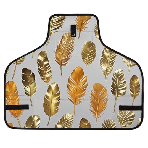 Delantal con plumas doradas y naranjas unisex ajustable