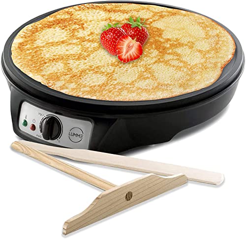 Lumme Crepe Maker - Nonstick 12-inch Breakfast Griddle Hot Plate Cooktop with Adjustable Temperature...