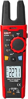 UNI-T 200A True RMS Fork Meters Electrical Tester, 6000 Counts 1000V Open Jaw Clamp Meter AC DC Current NCV Measurement with Test Leads for Automotive Construction - UT256A